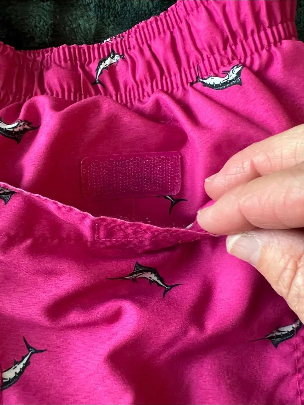 Old Navy Hot Pink Marlin-Print Swim Trunks